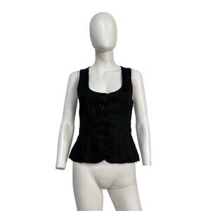 Reformation 'Delanie' Black Linen Top Size 6